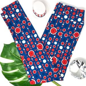 LuLaRoe Leggings Red White Blue Patriotic Bubbles